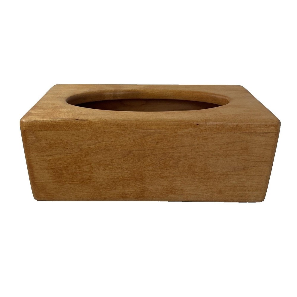 VTG Wood Tissue Box Cover Handmade Dovetail Modern Farmhouse MCM Minimalist